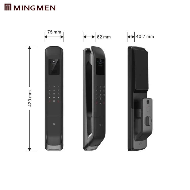 007 MINGMEN TUYA Smart APP Lock Automatic Fingerprint Lock  Push Pull Smart Face Recognition Door Lock