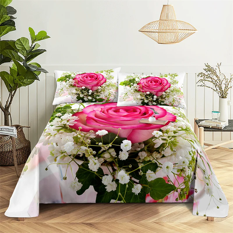 

Home Bedsheets Luxury Rose Single Bedsheet Fashion Design Flowers Sheets Queen Size Bed Sheets Set Bed Sheets and Pillowcases