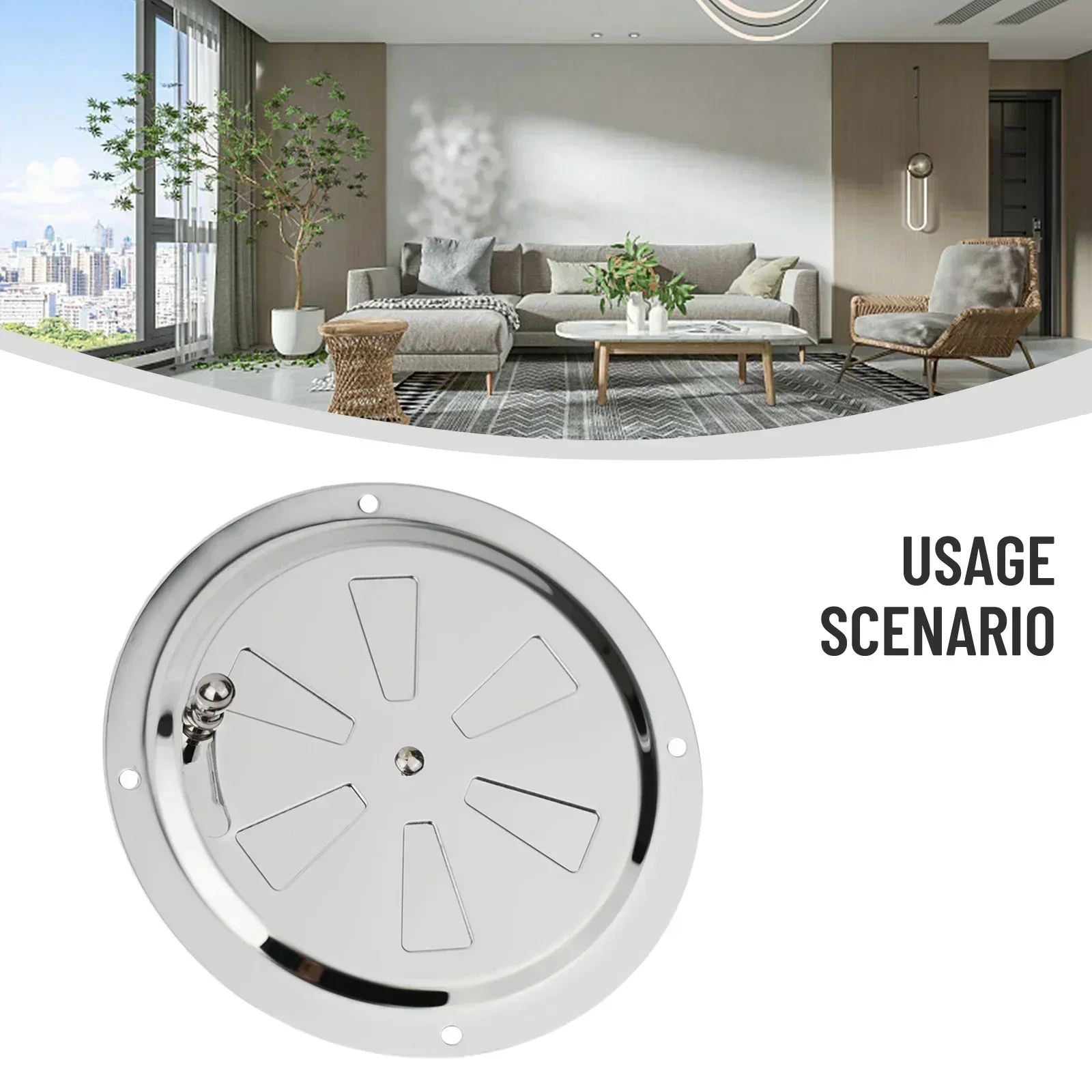Easy Installation Easy To Install Air Vent Ventilation Blade Opening And Closing Side Knob Opening Silver Color