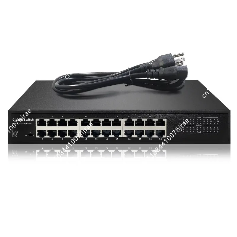24 Port Gigabit Unmanaged Ethernet Switch Fanless Rack Mount Hub Plug and Play for Home Office Business Networking