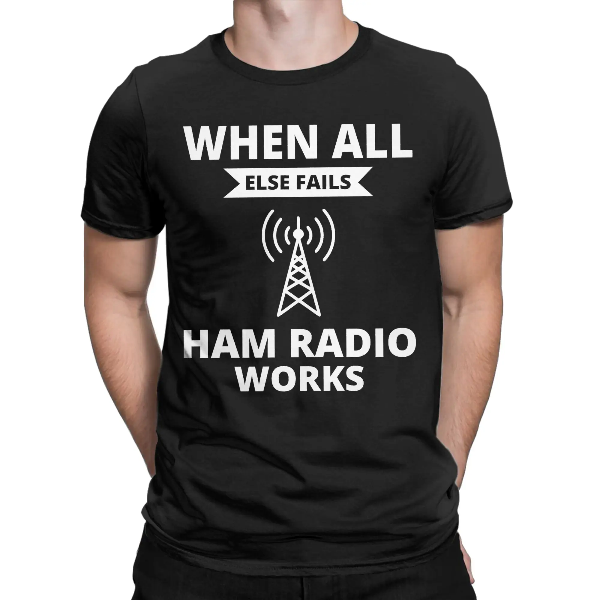 Amateur Ham Radio Operator Humor Gift T-Shirt Men's Cotton Tops Streetwear  O-neck Short Sleeve