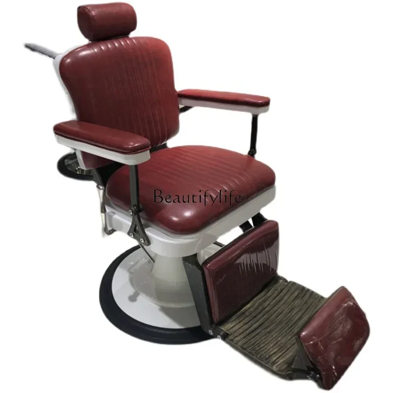 

High-End Men's Shaving Hair Chair Retro Oil Head Hall Put down Men's Barber Shop Chair