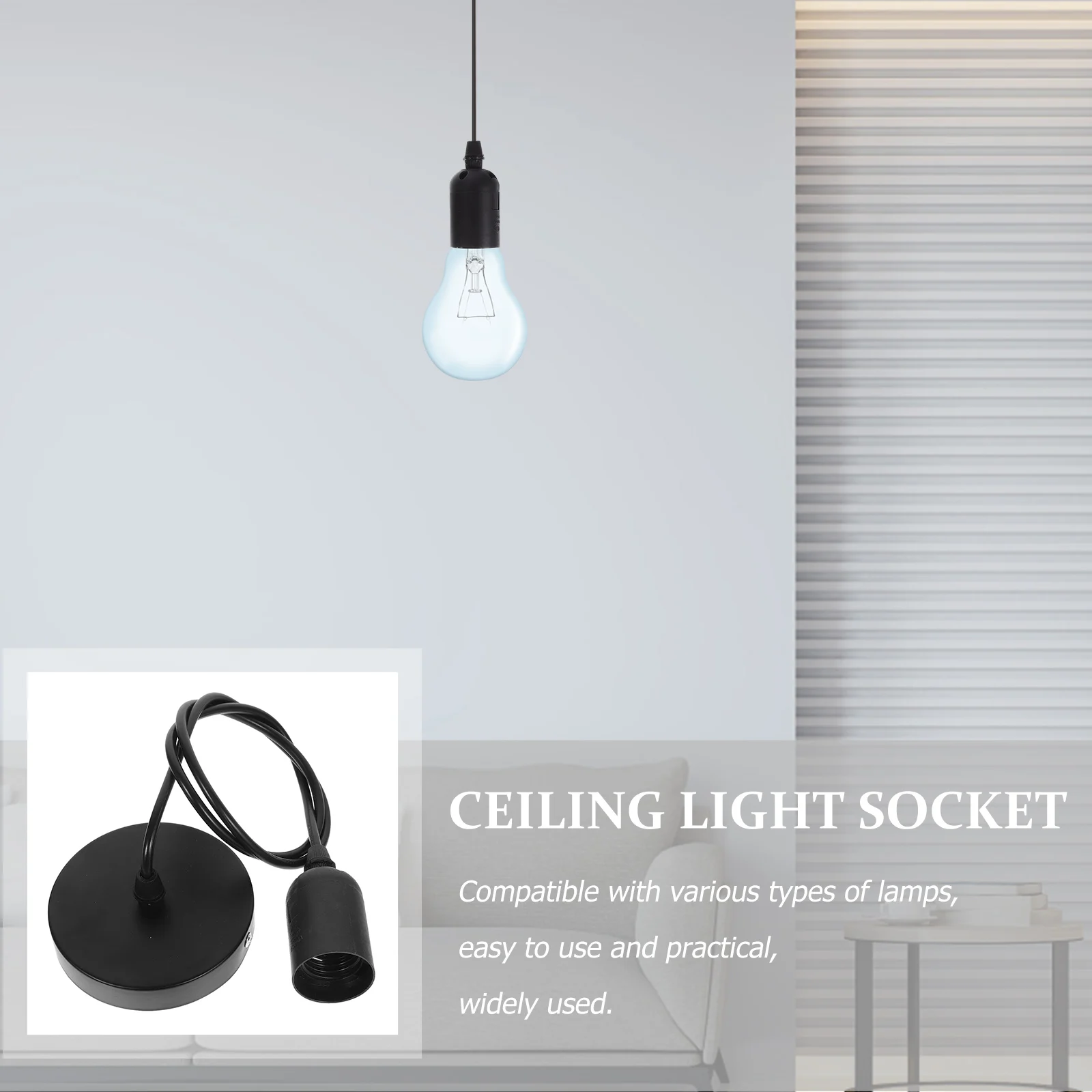 

1 Set Sockets Screw Holder Replacement Bulb Outdoor Resistant Pp Iron Durable Large Holder Easy Install Ceiling High