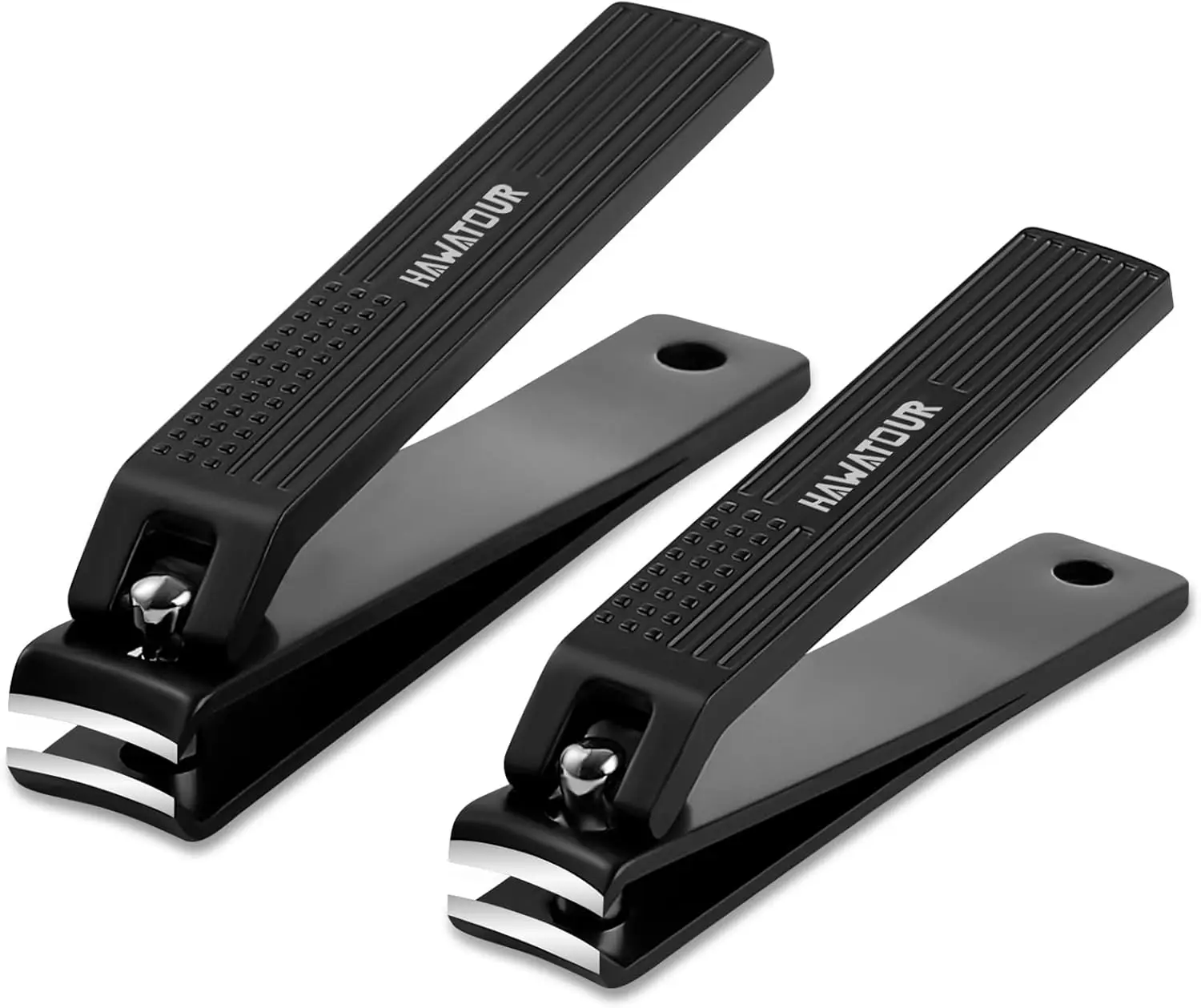 

Ultra Sharp Curved Blade Nail Clippers Set for Fingernails and Toenails with Tin Case, Black