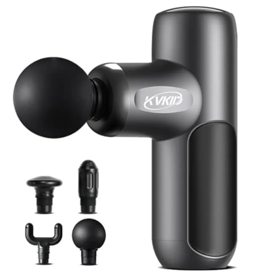 

Мини-массажер-пистолет для глубокого массажа тканей с 4 насадками, портативный массажный пистолет для снятия боли в мышцах спины и тела