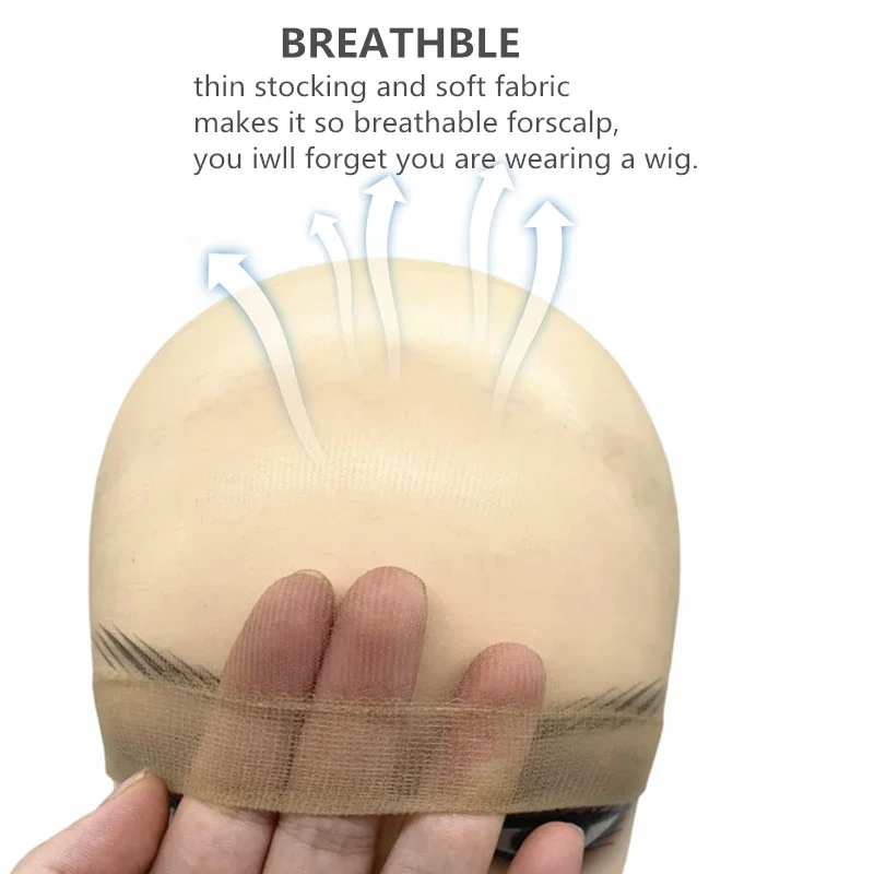 2/6/12er-Pack ultradünne, unsichtbare HD-Perückenkappe im Großhandel für Lace-Front-Perücken – transparente Nylon-Strumpfkappe in großen Mengen für Frauen