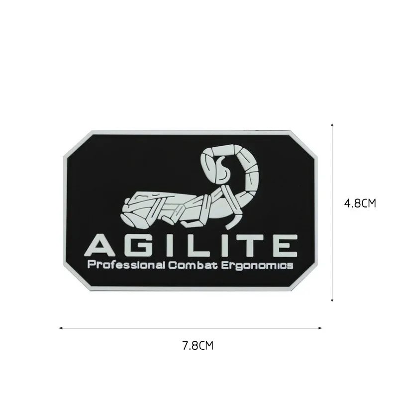 Scorpion AGILITE Luminous Light PVC Patches Tactical Morale Badge Armband Hook&Loop Patch for Backpack Hats Appliques Stickers