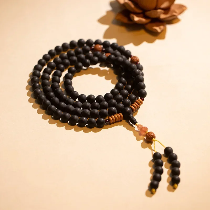Natural Herbal Bead Beads Bracelet Men and Women Southern Red Agate 108 PCs Bodhi Seed Rosary Bracelet