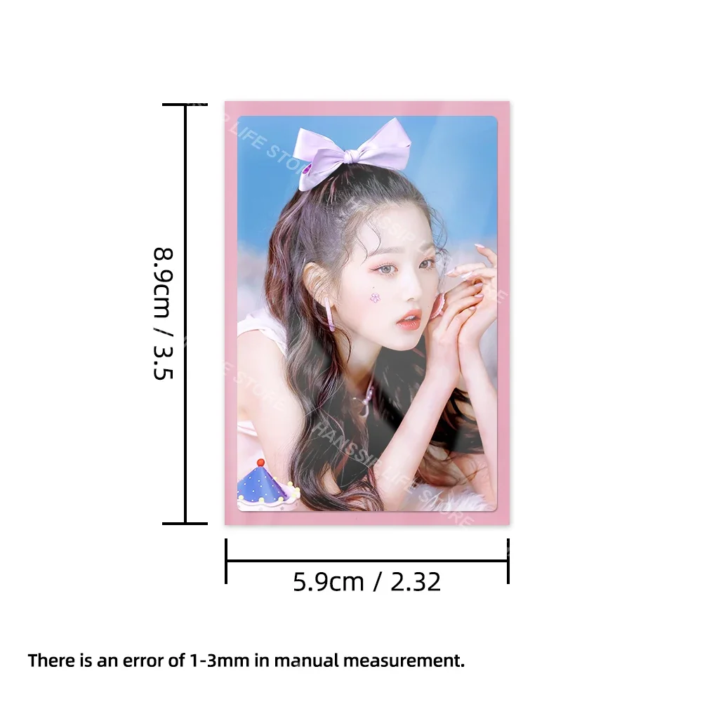 50pcs/Pack Kpop Card Sleeves Holder Transparent Card Film Solid Back Colorful Sleeves Photocard Holder Game Cards Protector