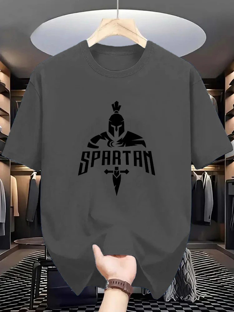 

Spartan Graphic - Street Style Outdoor with Knight Design, -100% cotton O-neck short-sleeved casual men's printed T-shirt.