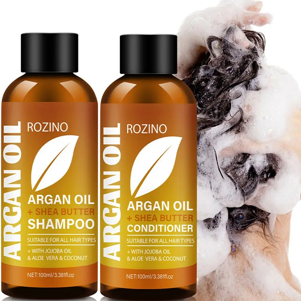 Argan Oil Shampoo Conditioner Set 200ml Scalp Soothing Treatment Anti-Dandruff Anti-Itch Oil Control Hair Care Fresh