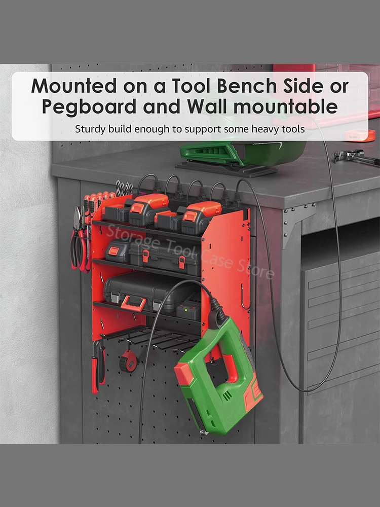 Hand Power Tool Organizer Rack 3 Layers Floating Tool Shelf Electric Drill Holder Wall Mount Wrench Tool Workshop Garage Cabinet