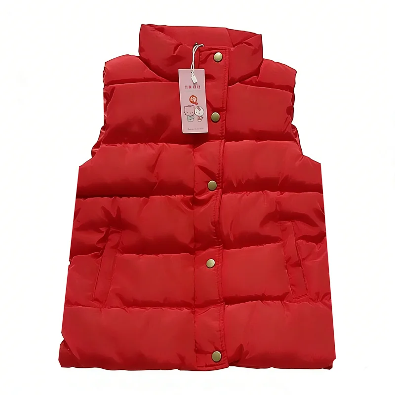 Simple Solid Color Children's Warm Vest Autumn Winter New Boys Girls Universal Vest Casual Style All-match Kids Sleeveless Vest