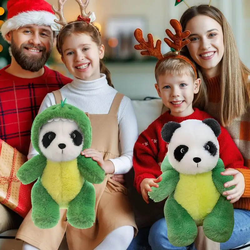 Cute Stuffed Panda Animal Cosplay Cute Dinosaur Costume Panda Plushie Toys Stuffed Animals Children's Throw Pillow For