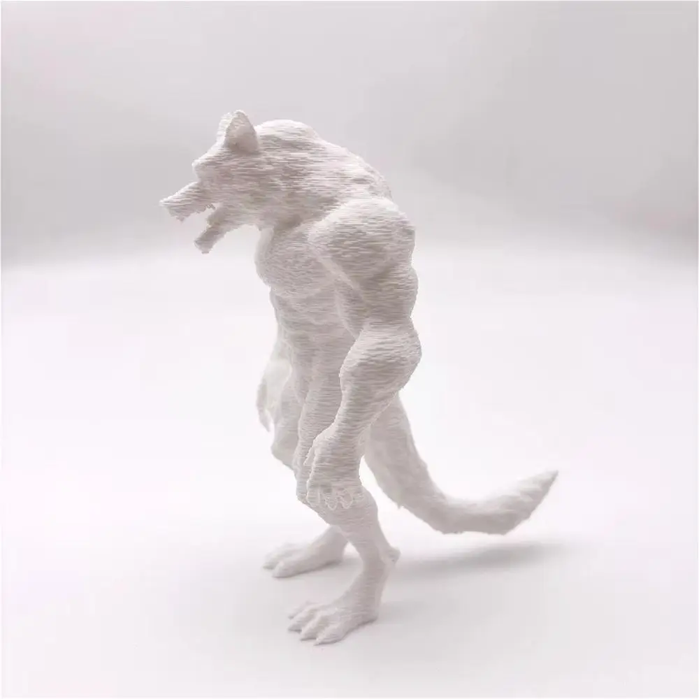 3D Printed Werewolf Statues Realistic Black Werewolf Figurine Crafts Models Werewolf Statue Ornaments