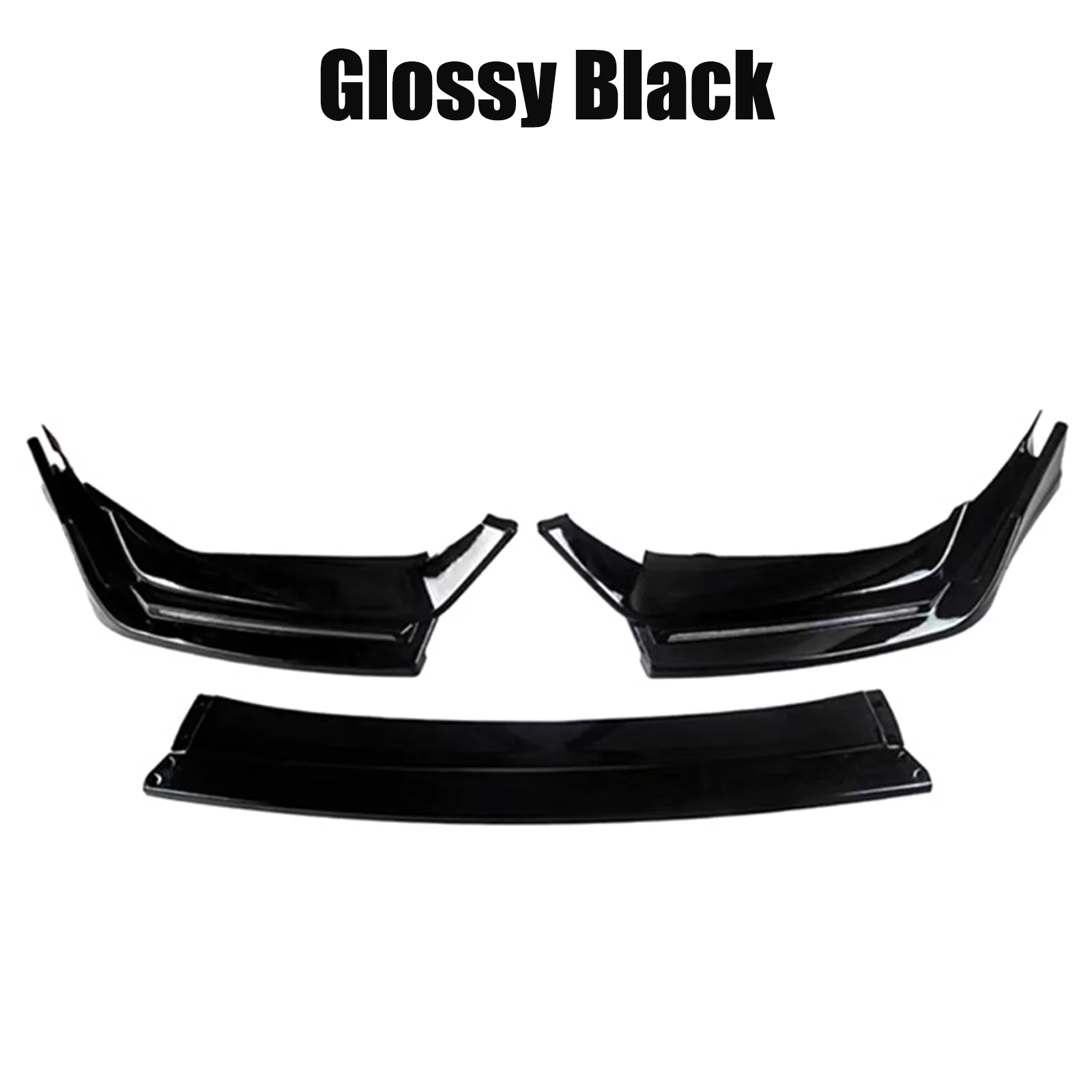 For Civic Si Hatchback 2017-2021 10th FK7 Fk8 Front Bumper Spoiler Lip Gloss Black Splitter With Light 5pcs