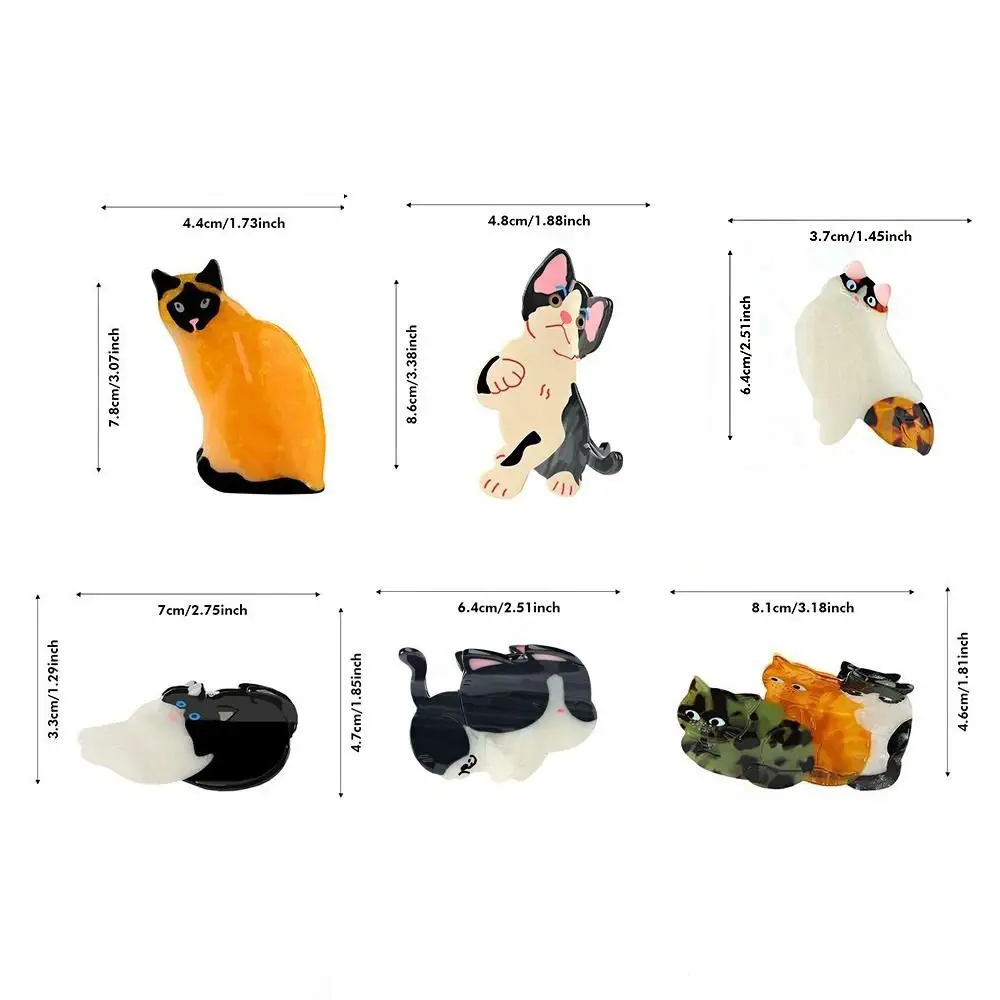 Cute Acetic Acid Acetate Cat Hair Claw Cartoon Pet Animal Hair Clip Korean Style Headdress Shark Clip Daily