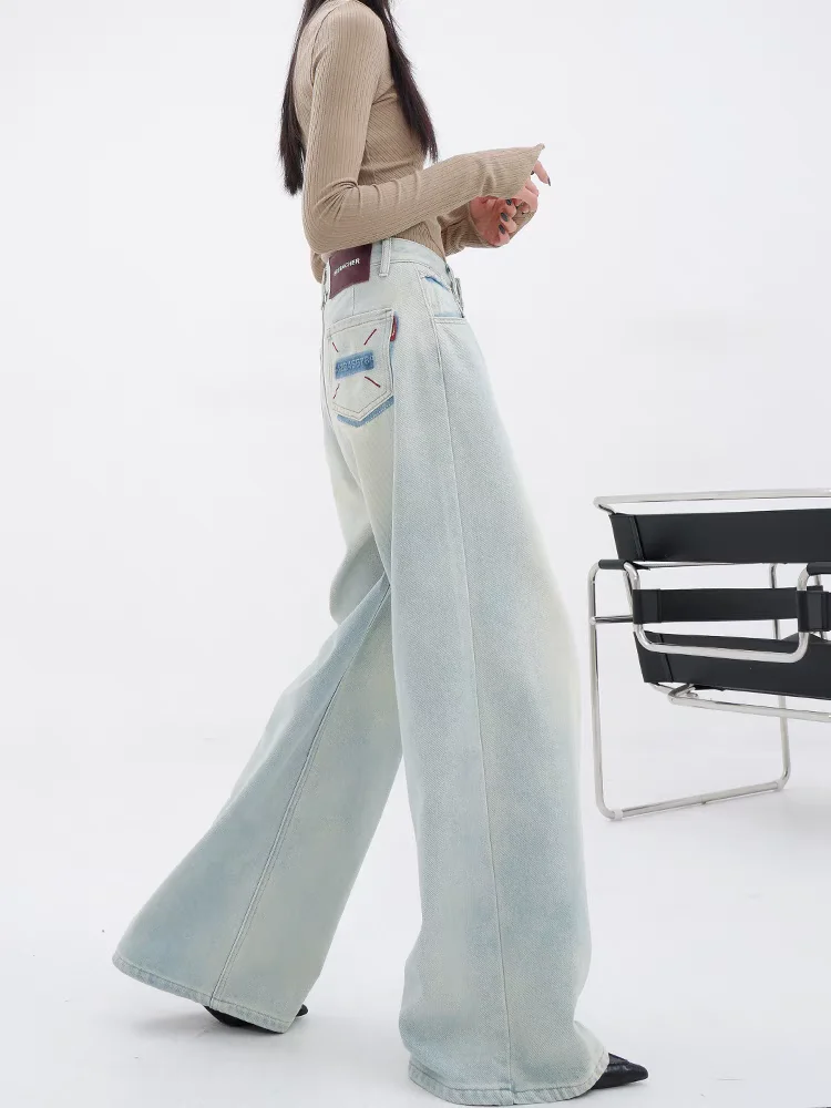 

Women's Light Blue Y2k Jeans Harajuku Denim Trousers 90s Aesthetic Jean Pants Vintage Japanese 2000s Style Trashy Clothes 2024