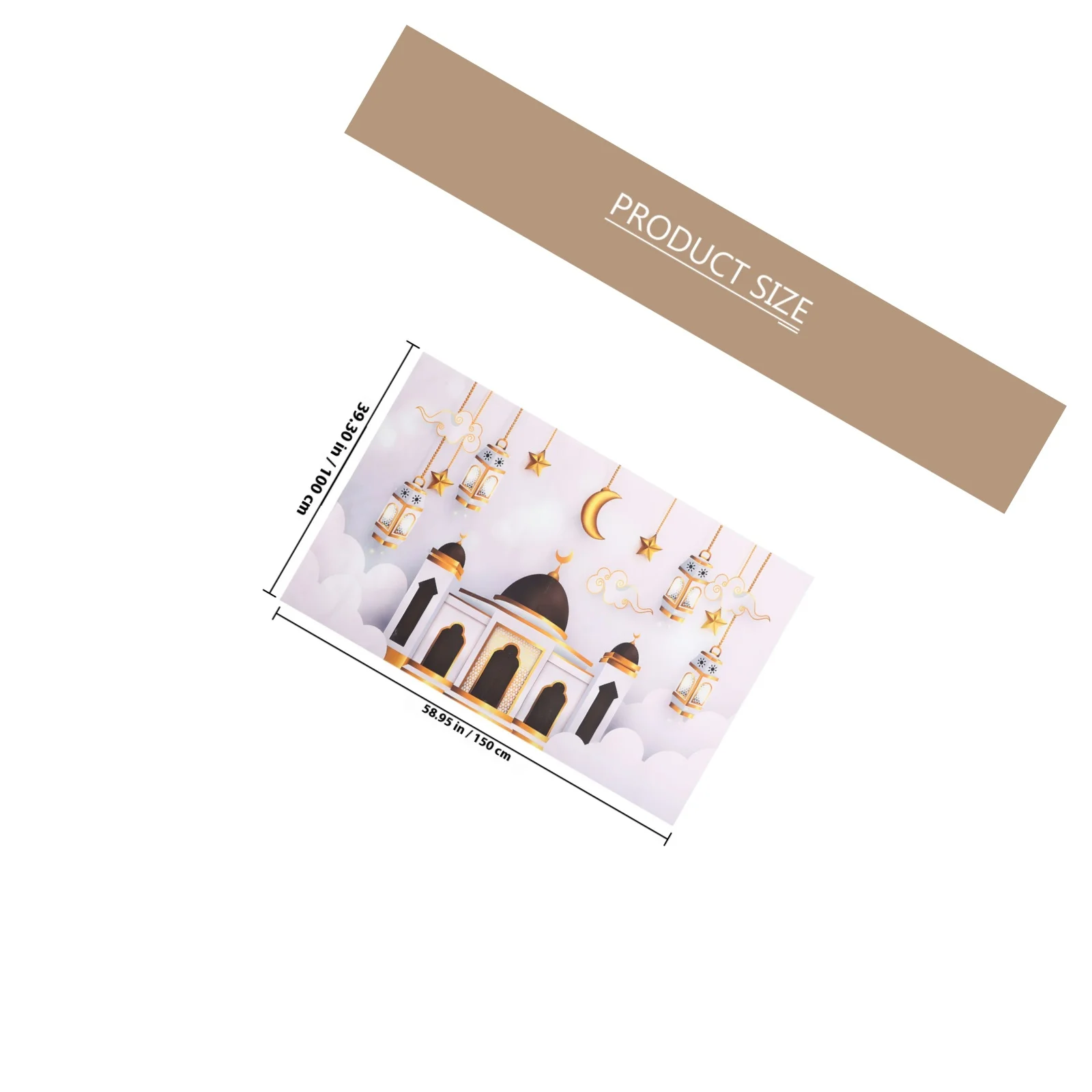 Muzułmańska Islamska Dekoracja Ścienna z Motywem Księżyca, Materiał PVC, Bez Uszkadzeń, Tła do Salonu, Dekoracja Ścienna Eid Mubarak