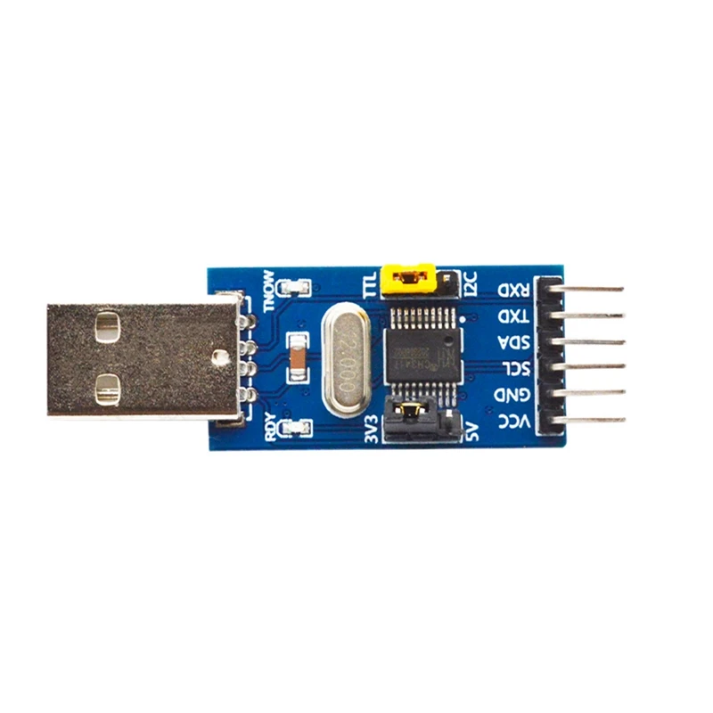 Módulo dos en uno CH341T USB a I2C IIC UART USB a TTL, descargador de puerto serie de un solo Chip, 2 uds.