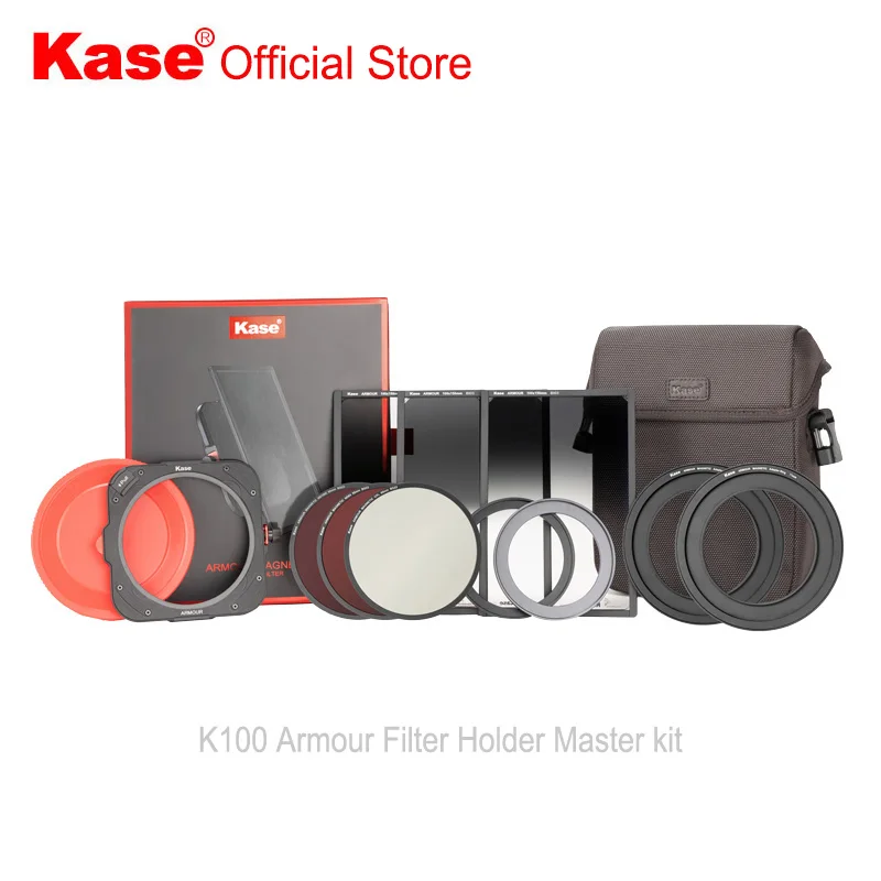 Kase K100 Armour Master kit with 95mm Magnetic CPL ＆ ND64 / ND1000 with 3 pcs 100x150mm GND Filter ＆ Filter Frame/cap/bag