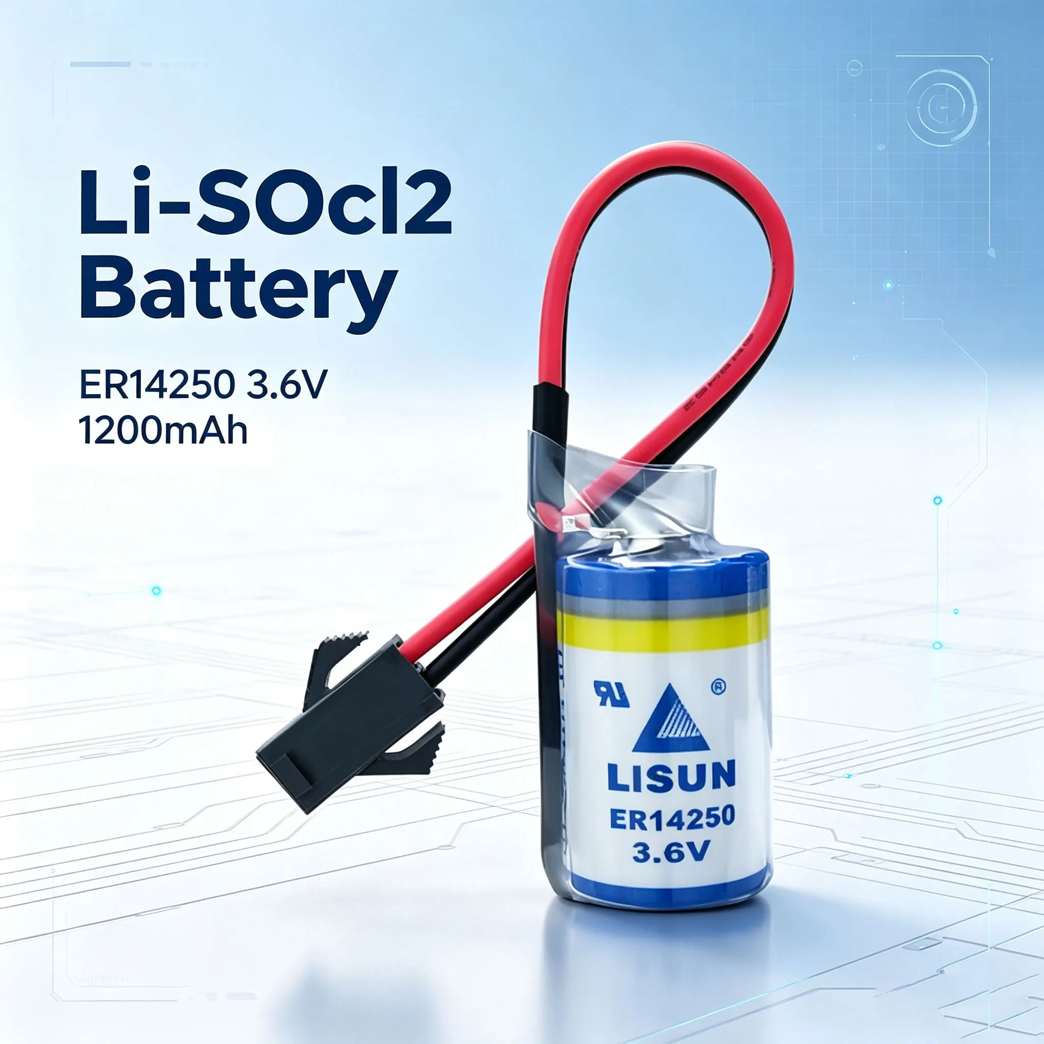 Детектор LISUN ER14250, электронный регистратор температуры и влажности ETC, промышленный контроллер PLC, сервер, батарея Li-SOCl2 3.6V.