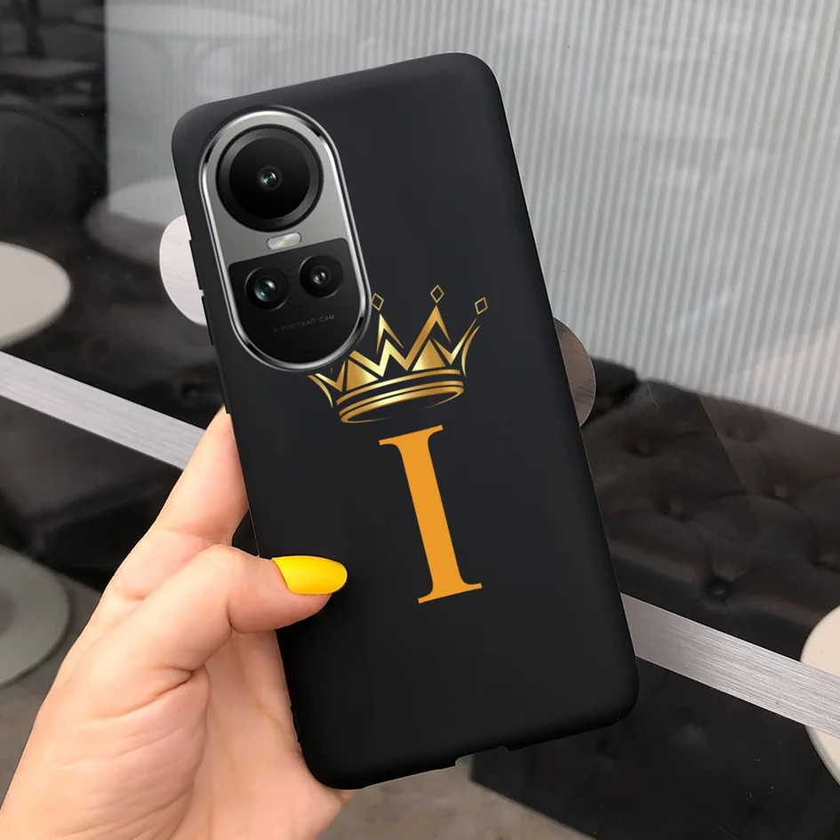 For OPPO Reno 10 5G Case CPH2531 Bumper Cute Crown Letters Slim Soft TPU Protective Cover For OPPO Reno10 Pro Plus CPH2521 Funda