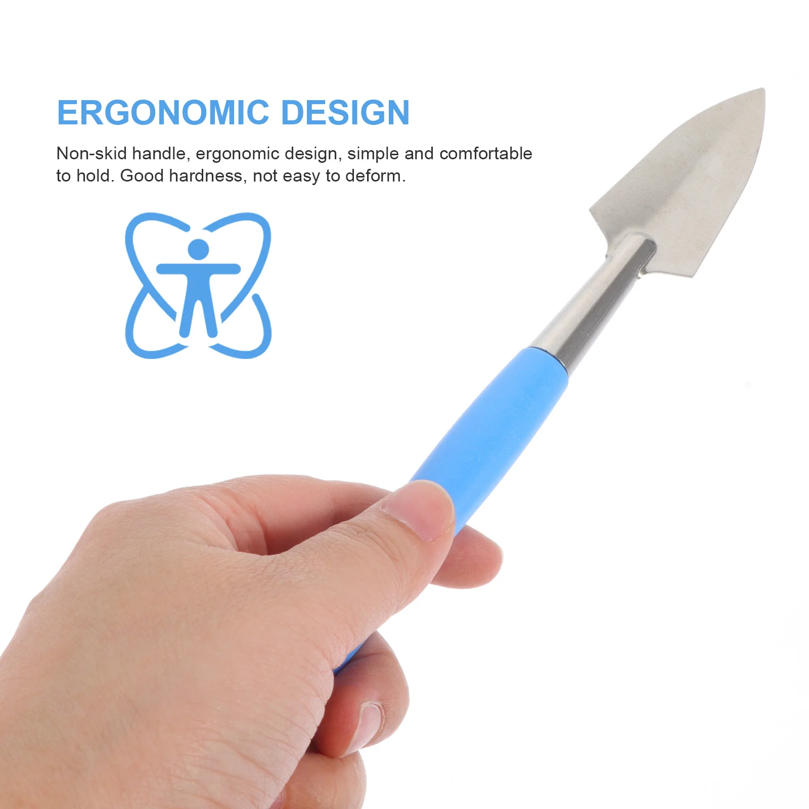 3 قطعة الفولاذ المقاوم للصدأ حديقة مجرفة مجموعة عدم الانزلاق مقبض مريح للتربة تخفيف أدوات زراعة لوازم البستنة