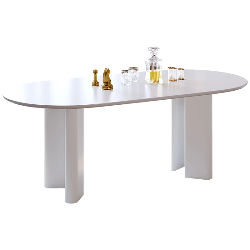 Marble dining table 2023 internet celebrity light luxury modern minimalist French cream style