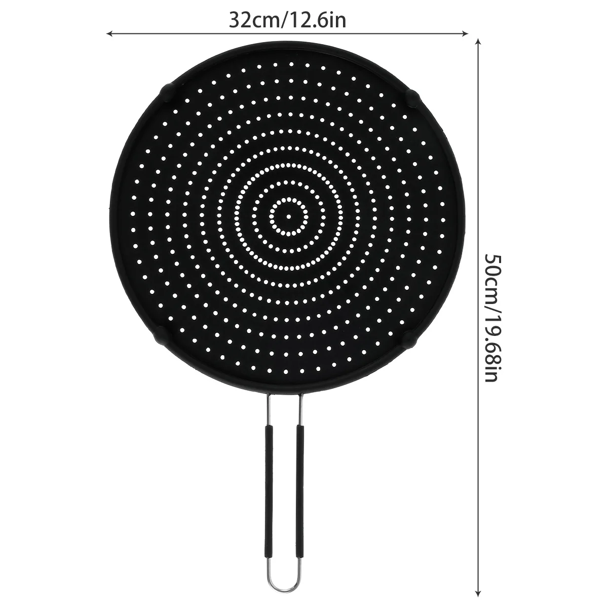 Kitchen Silicone Splatter Screen Foldable Handle Heat-resisting Oil Splash Guard Drain Board Cover Frying Pan Lid Cooking Tools