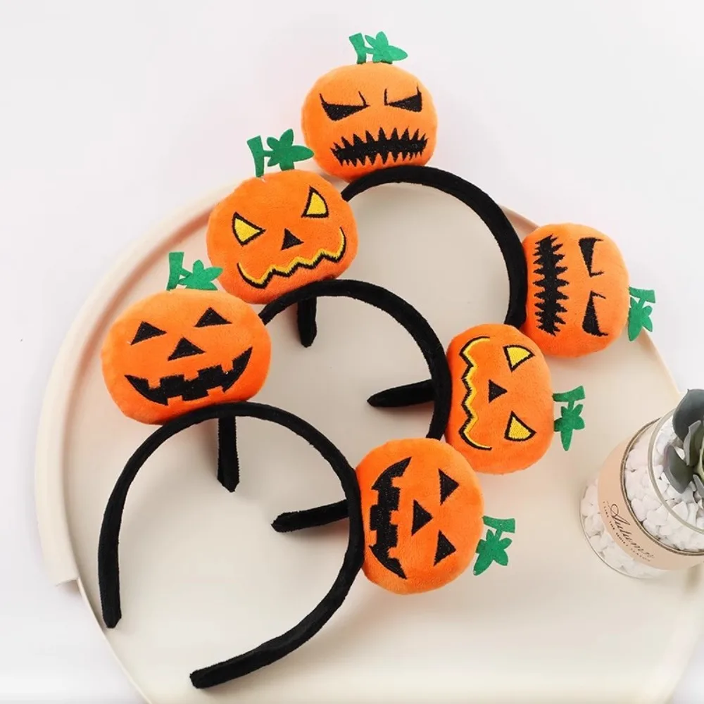 Soft Halloween headband Cartoon Stage Performances Devil Pumpkin Hair Hoop Furry Funny Cosplay Props Party Supplies
