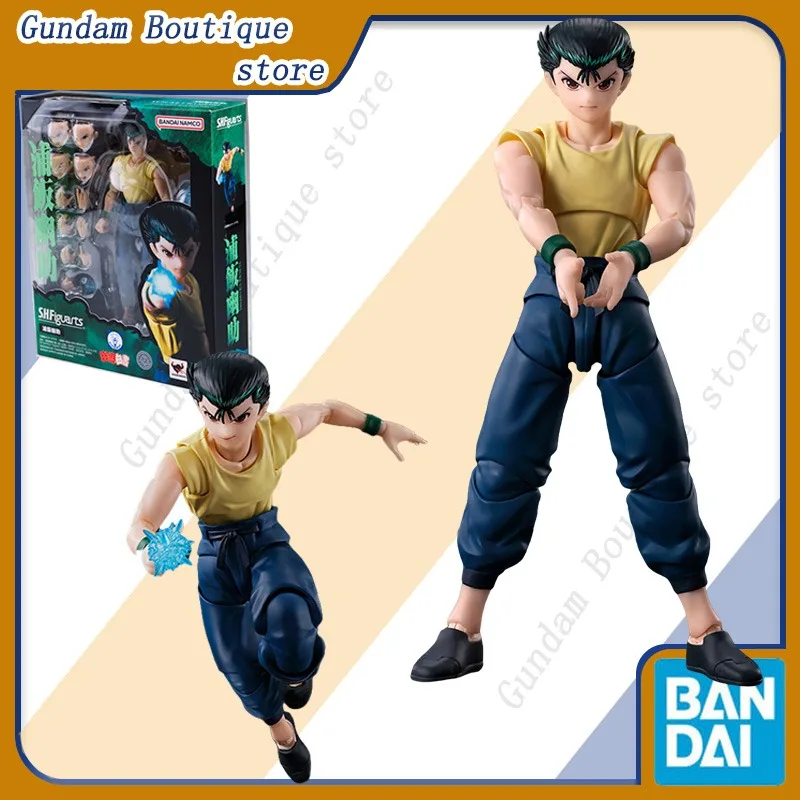 Bandai Genuine YuYu Hakusho Yuusuke Urameshi SHF Anime Action Figure Joints Movable Finished Goods Model Toys Ornament Gift Kids