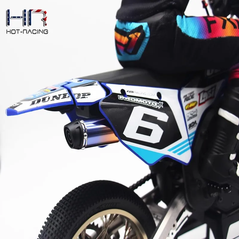 HR Losi 1:4 Promoto-MX pieza de actualización de modificación de motocicleta tubo de escape simulado de aleación de aluminio