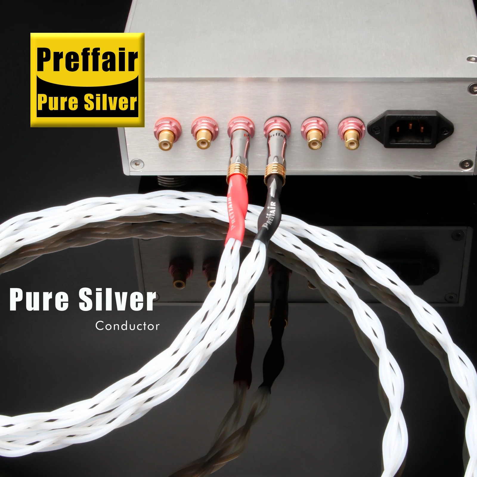 

Пара кабелей RCA из чистого серебра, разъем RCA, соединительный аудиокабель для усилителя постоянного тока