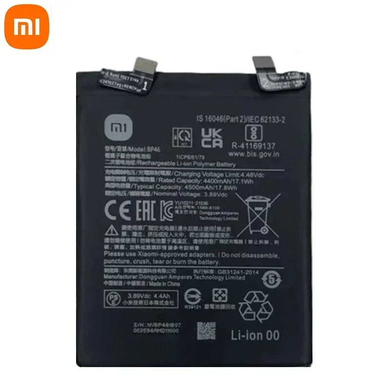 100% Original High Quality New Phone Replacement 4500mAh Battery BP46 For Xiaomi Mi 12 / Mi 12X Batteries Bateria Fast Shipping