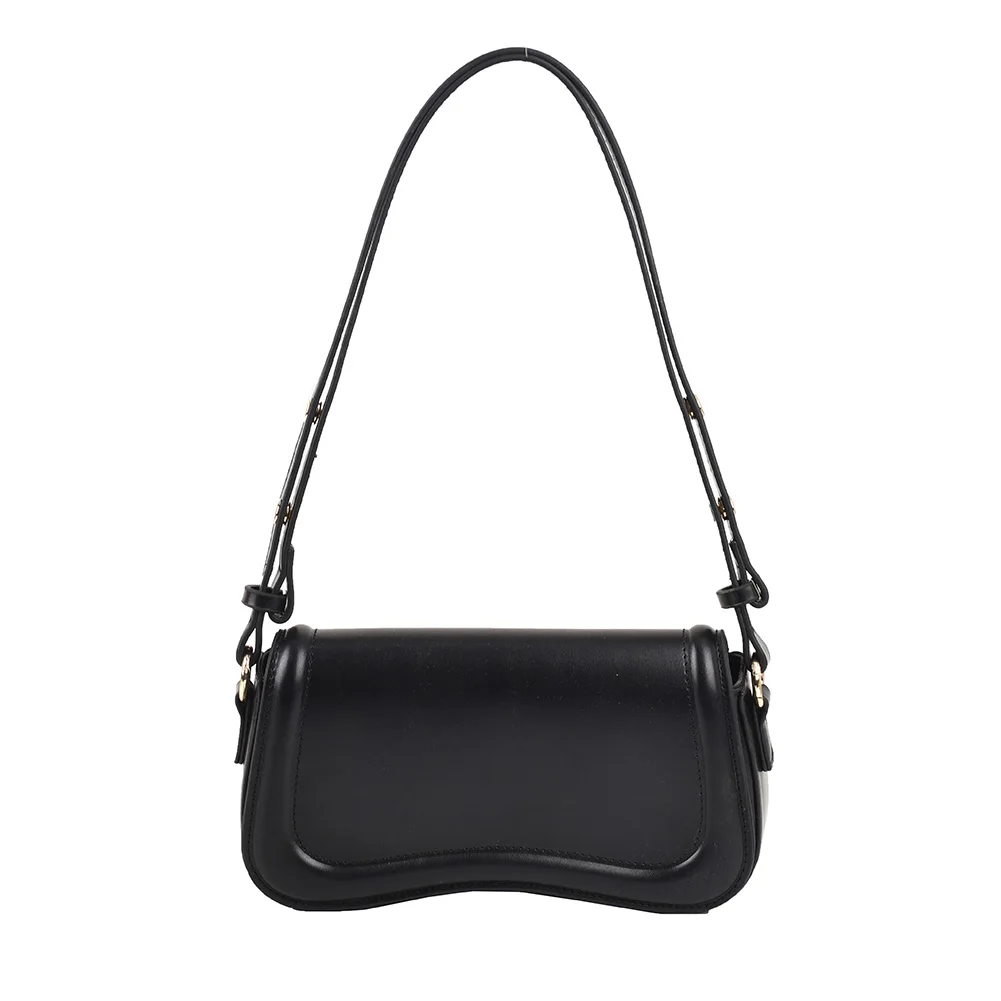 Women PU Shoulder Bag Versatile Trendy Crossbody Bag Casual Underarm Bag Flap Girl Satchel Purse