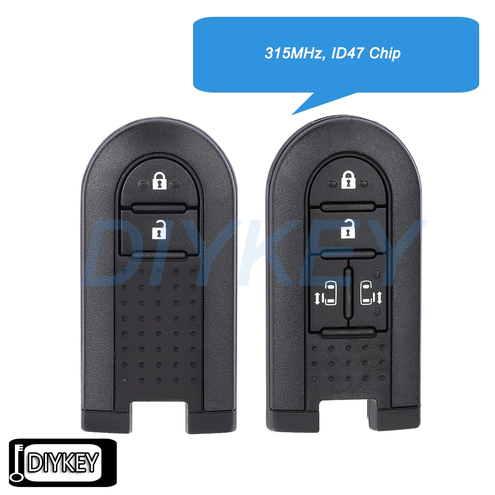 

2 / 3 / 4 Buttons OEM Board Smart Remote Car Key Fob 315MHz ID47 Chip for Toyota Daihatsu Terios LA600S Passo Tanto Custom Roomy