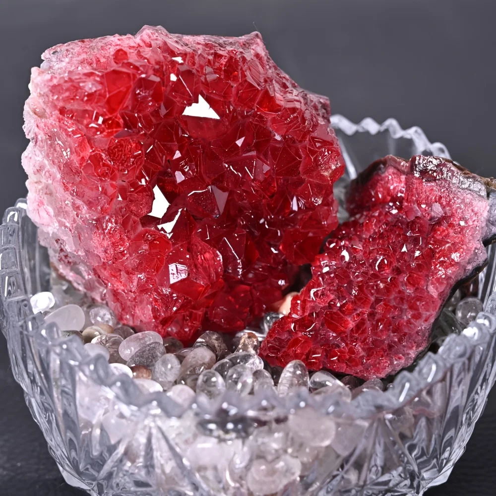 1pc stunning collection of Bordeaux red crystals with an irregular appearance , desk accessory, mystery gemstone collection