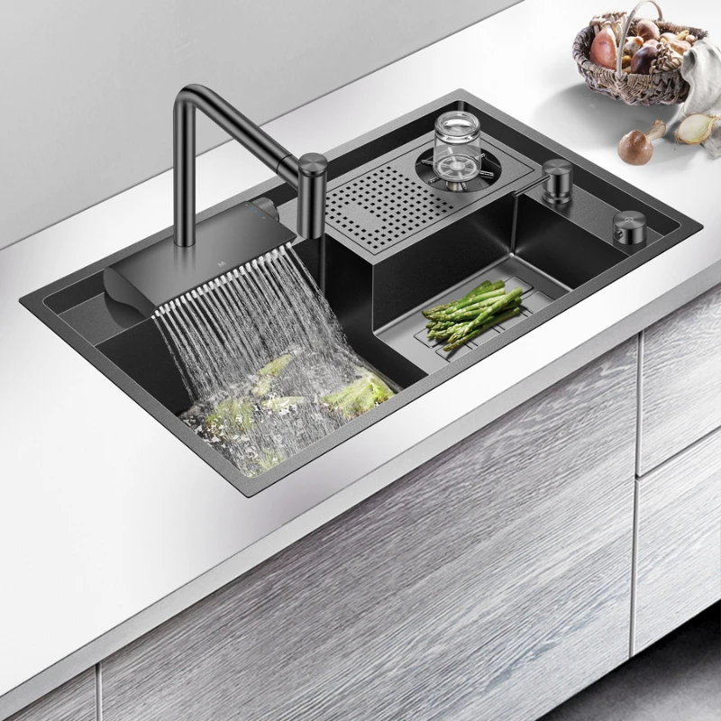 

Nano kitchen high-pressure cup washer sink, Feiyu waterfall faucet, stepped multifunctional