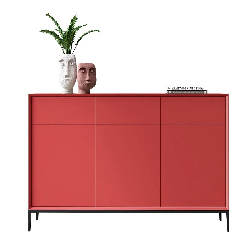 

Italian minimalist shoe cabinet paint household door porch multi-functional multi-layer locker