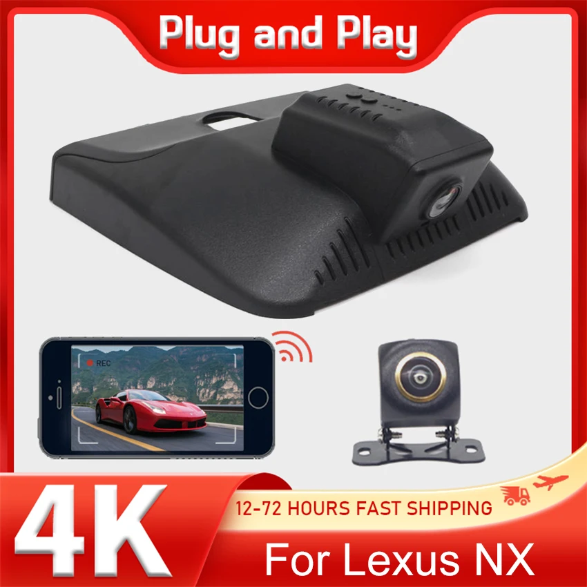 

For Lexus NX NX350H NX260 2022 2023 2024 Front and Rear Dash Cam for Car Camera Recorder Dashcam WIFI Car Dvr Recording Devices