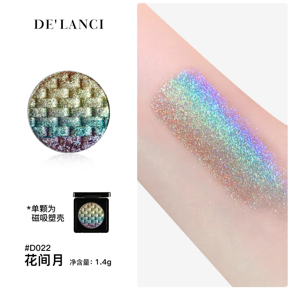 DE'LANCI Gradient Rainbow 6 Colors Eyeshadow Palette Custom Refillable Makeup Matte Shimmer Colorful DIY Eye Shadow Cosmetics