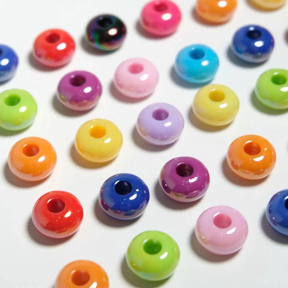 14mm 10pcs Acrylic Big Hole Abacus Beads Beads DIY Handmade Jewelry Chain Necklace Material Accessories