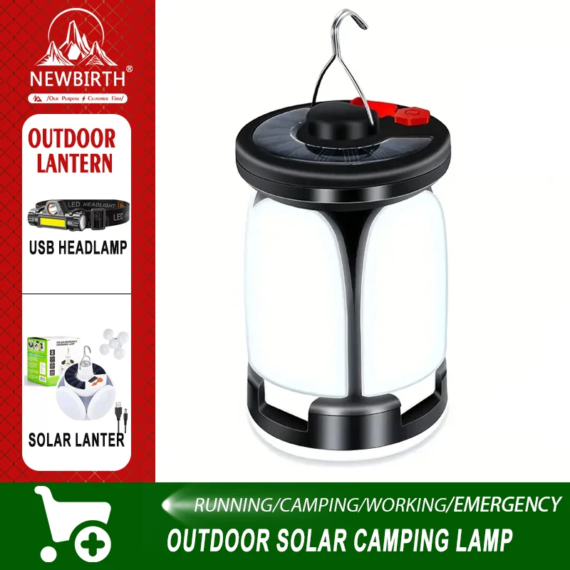 2-in-1 Rechargeable LED Camping Lantern & Floodlight,5 Modes Bright Flashlight Portable Emergency Light for Outdoor Camping Tent