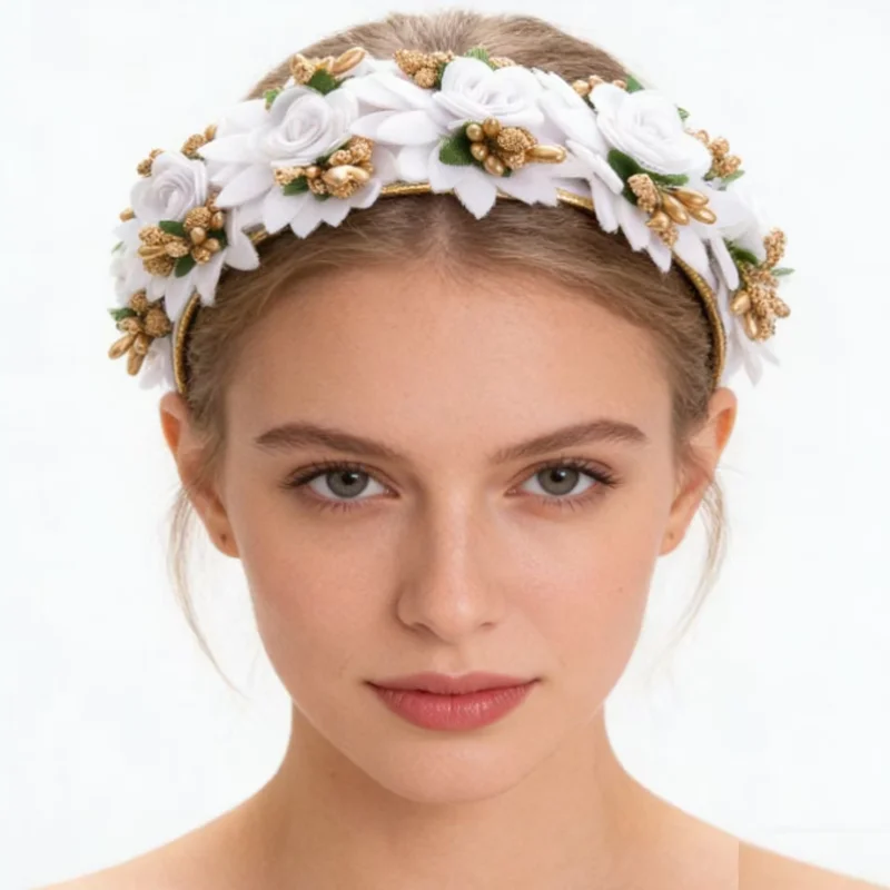 

New Flowers Hair Hoop Personality Hairpin Flower Headband Women Wedding Sweet Hairband Girls Party Headwear