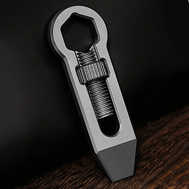 Llave hexagonal de aleación de titanio, Mini barra de palanca EDC, abridor de botellas, llavero, combinación de herramientas, equipo de caminata para campamento al aire libre-AT64