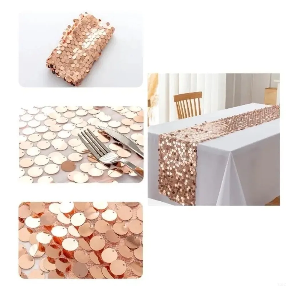 Fish Scale Sequins Table Runner Luxurious Elegant Glitters Table Cover Sparkling 30x274cm Wedding Table Decoration