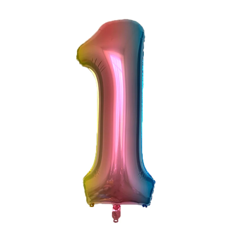 40inch 1st Turquois Rose Gold Silver Big Number Foil Helium Balloons Baby Shower 1 Years Old Birthday Party Decoration Globos