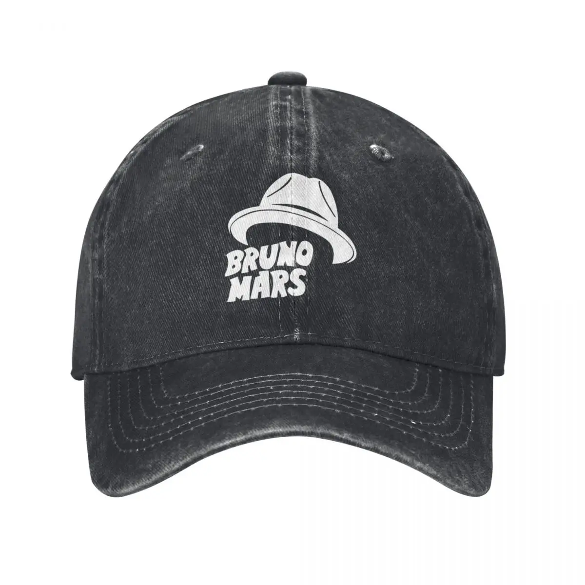

Bruno Mars Pop Musician Singer Baseball Caps Retro Distressed Denim White Hat Word Snapback Hat Men Women Outdoor Running Caps