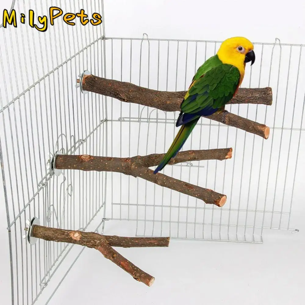 Pet Supplies 15/20/25cm Bird Cage Sticks Wooden Durable Bird Tree Branch Perches Natural Funny Bird Stuff Stand Hamster